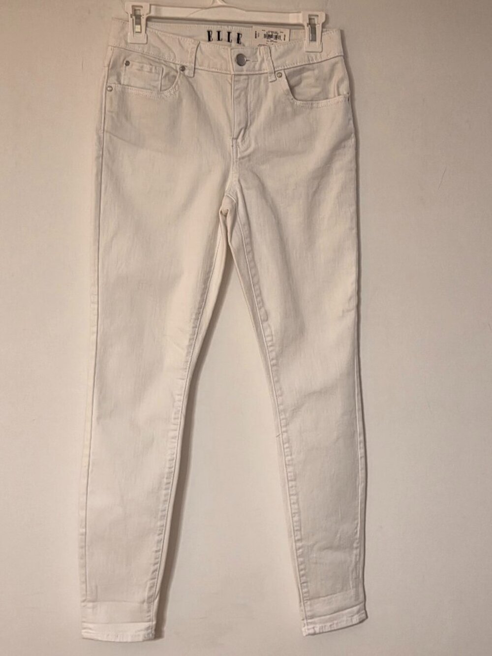ELLE White Mid Rise Skinny Jeans
